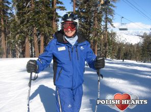 Ja na nartach w Mammoth, California
